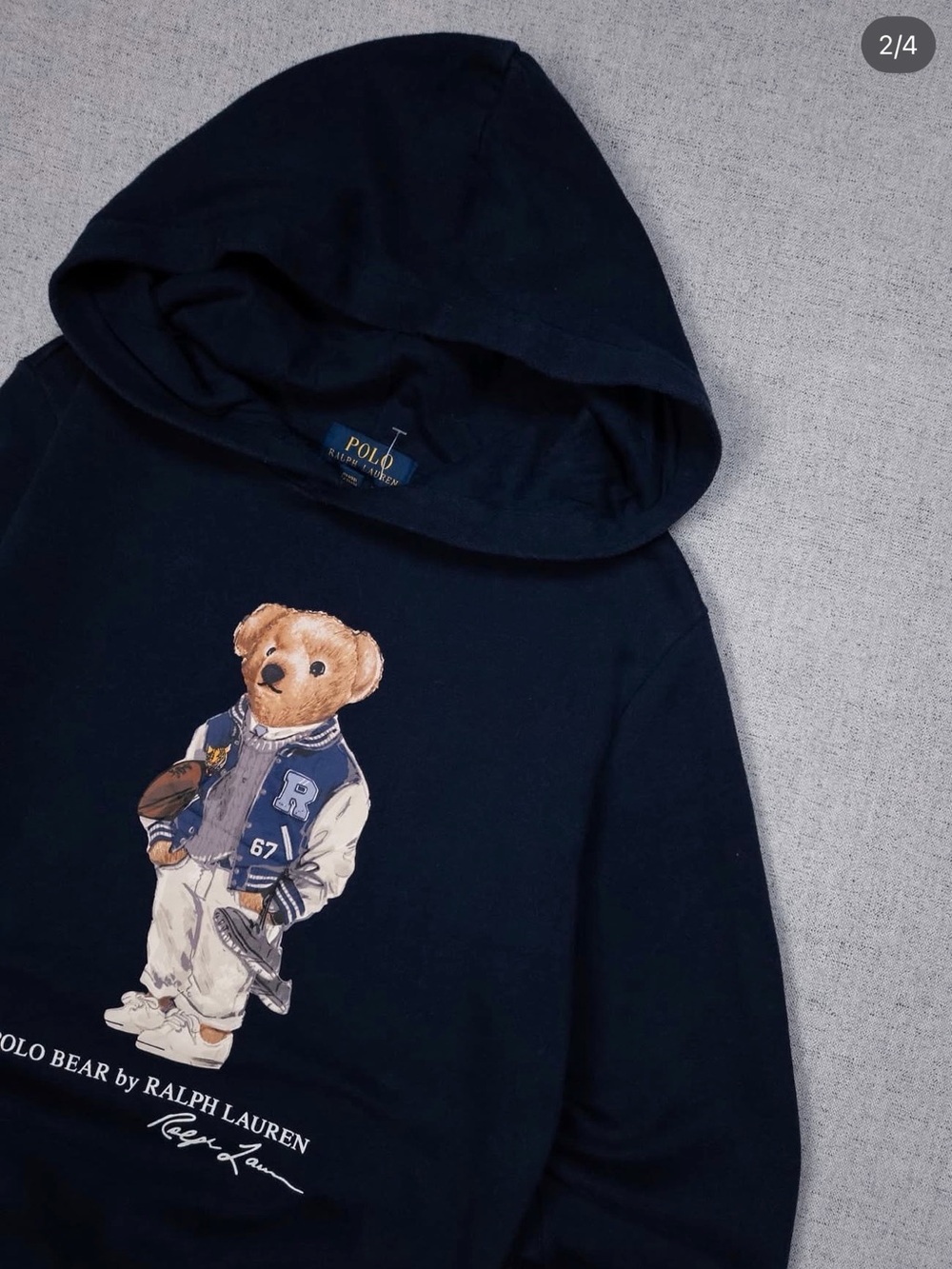 Polo by Ralph Lauren Navy Bear Graphic Hoodie - Picture 2 of 12